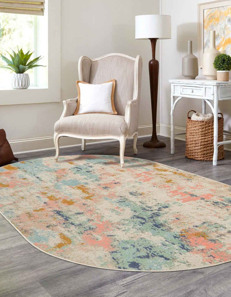 Lagoon Oasis Collection Area Rug - Seagrass Oval Multi lifestyle 39