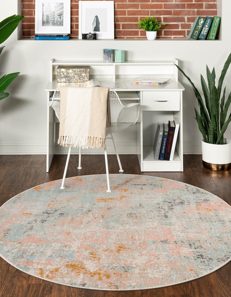 Lagoon Oasis Collection Area Rug - Seagrass Round Multi lifestyle 35