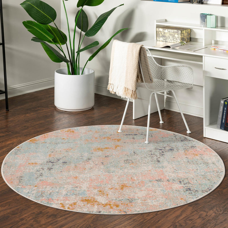 Lagoon Oasis Collection Area Rug - Seagrass Round Multi lifestyle 96