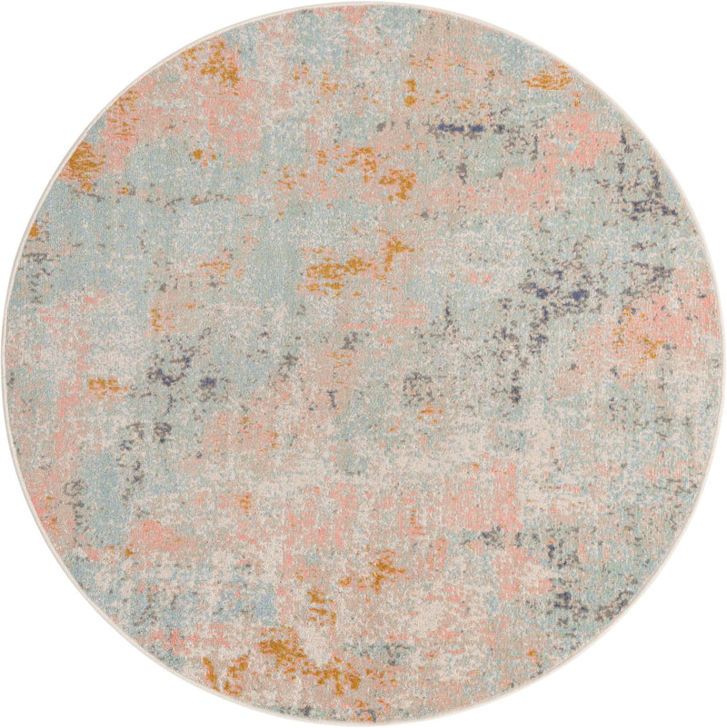 Lagoon Oasis Collection Area Rug - Seagrass Round Multi lifestyle 29