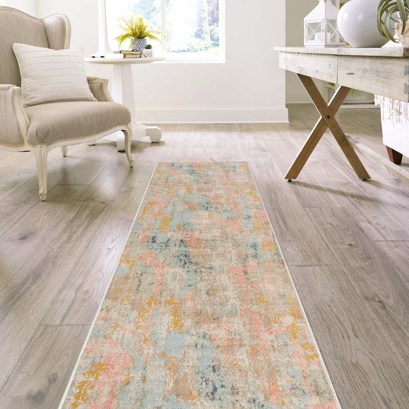 Lagoon Oasis Collection Area Rug - Seagrass Runner Multi lifestyle 70