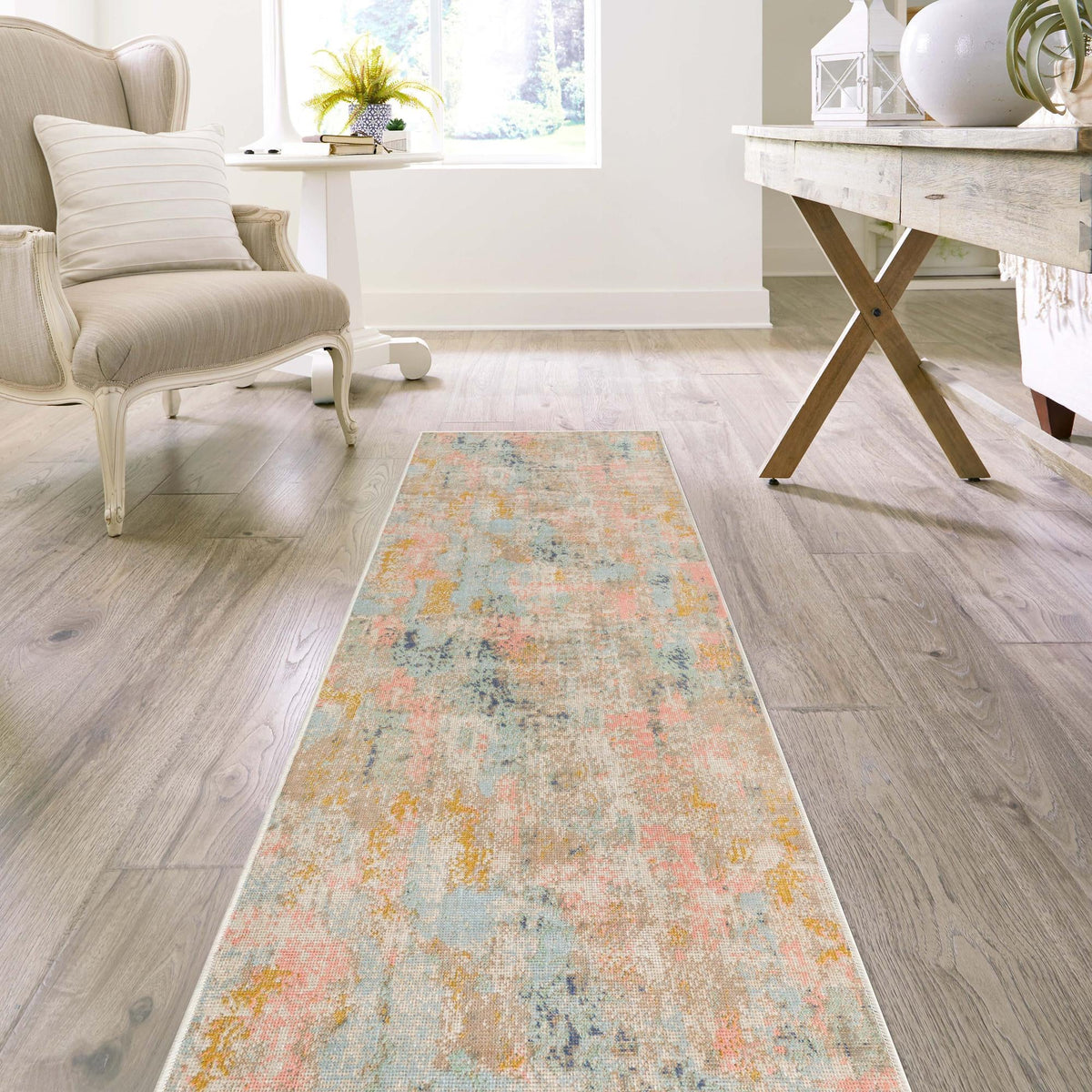 Lagoon Oasis Collection Area Rug - Seagrass Runner Multi lifestyle 70