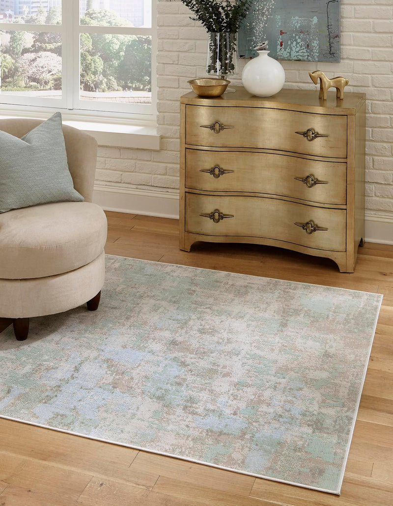 Lagoon Oasis Collection Area Rug - Seagrass Square Teal lifestyle 38