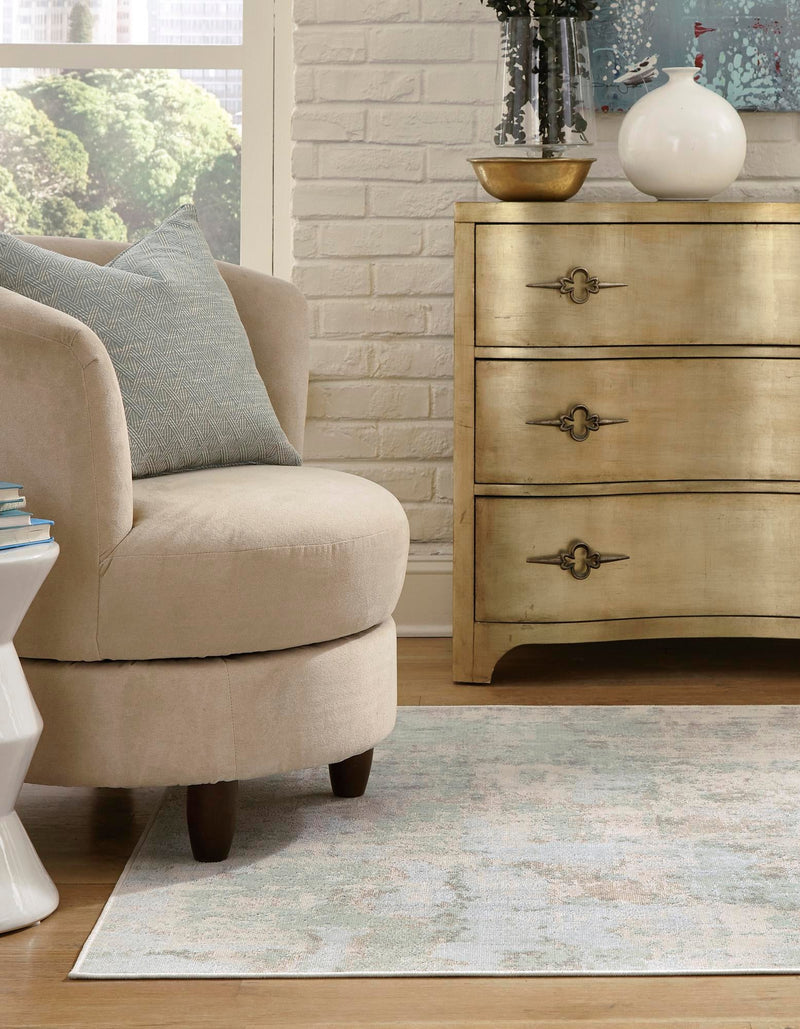 Lagoon Oasis Collection Area Rug - Seagrass Square Teal lifestyle 46