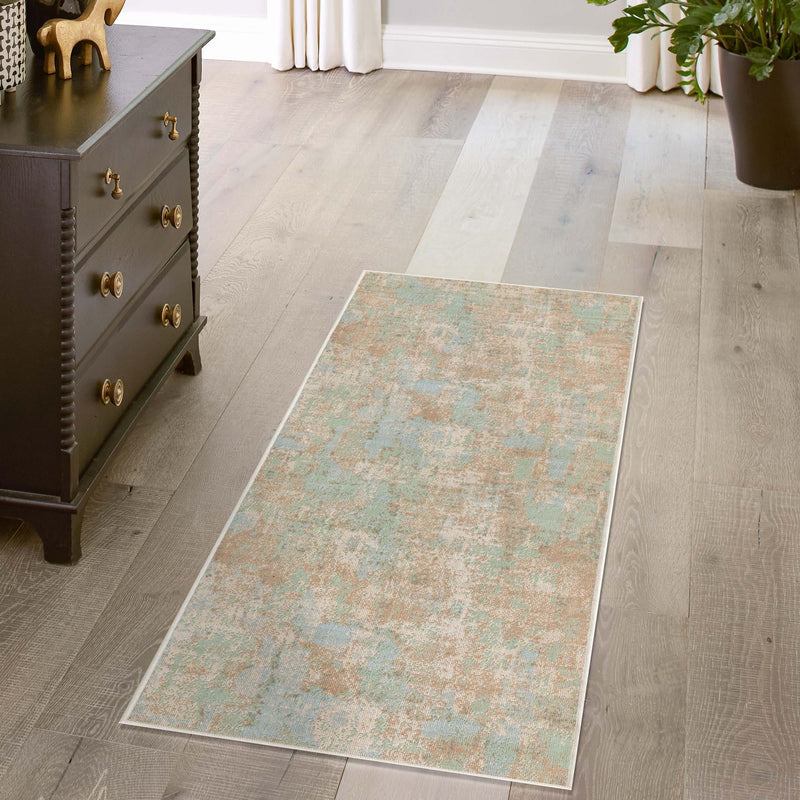Lagoon Oasis Collection Area Rug - Seagrass Runner Teal lifestyle 88