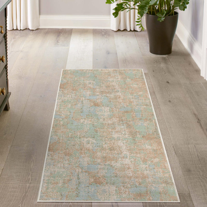 Lagoon Oasis Collection Area Rug - Seagrass Runner Teal lifestyle 93