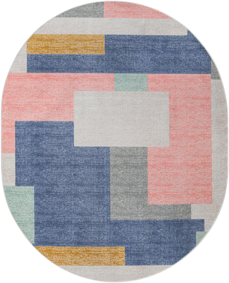 Lagoon Oasis Collection Area Rug - Driftwood Oval Multi lifestyle 17