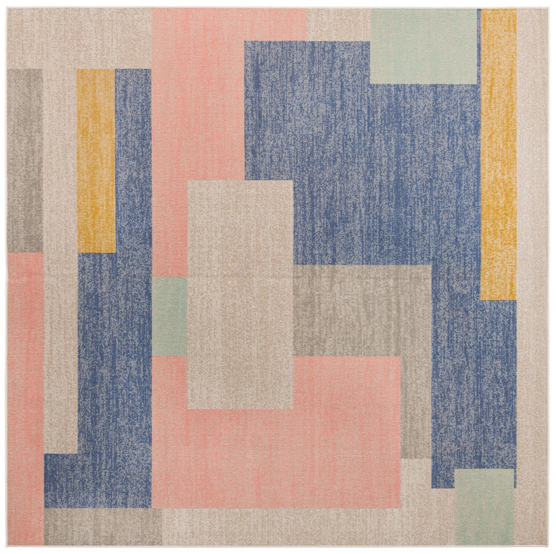Lagoon Oasis Collection Area Rug - Driftwood Square Multi lifestyle 18