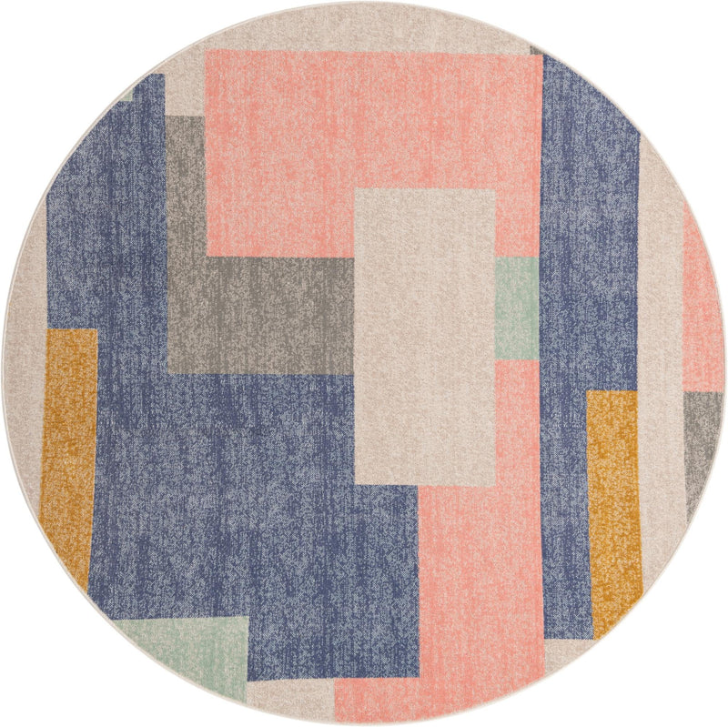 Lagoon Oasis Collection Area Rug - Driftwood Round Multi lifestyle 19
