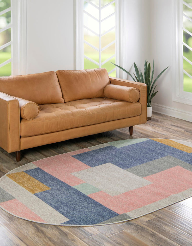 Lagoon Oasis Collection Area Rug - Driftwood Oval Multi lifestyle 25