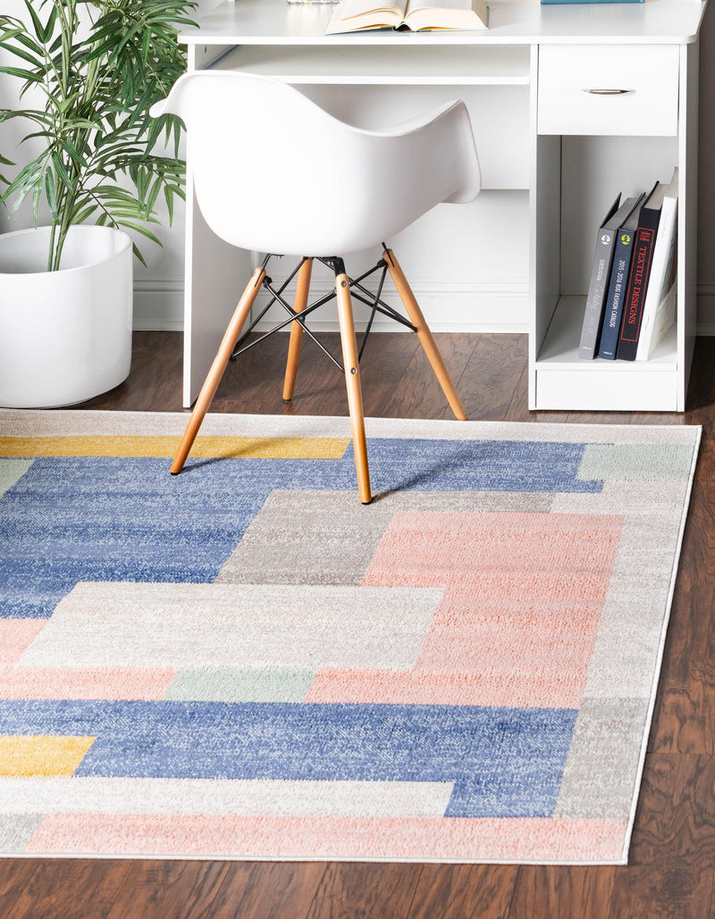 Lagoon Oasis Collection Area Rug - Driftwood Square Multi lifestyle 22