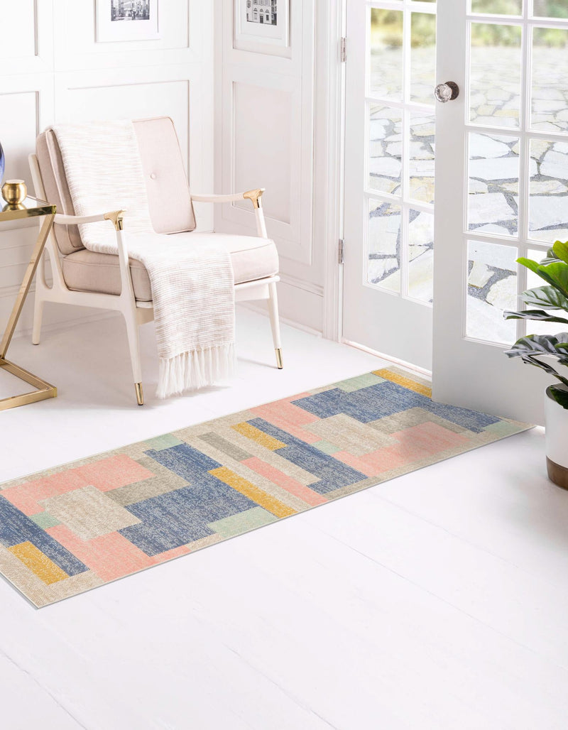 Lagoon Oasis Collection Area Rug - Driftwood Runner Multi lifestyle 28