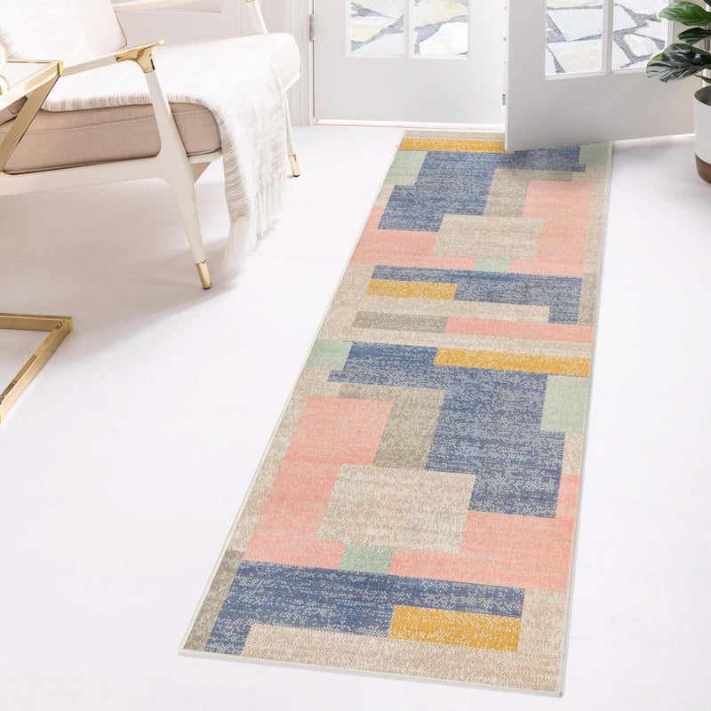 Lagoon Oasis Collection Area Rug - Driftwood Runner Multi lifestyle 71