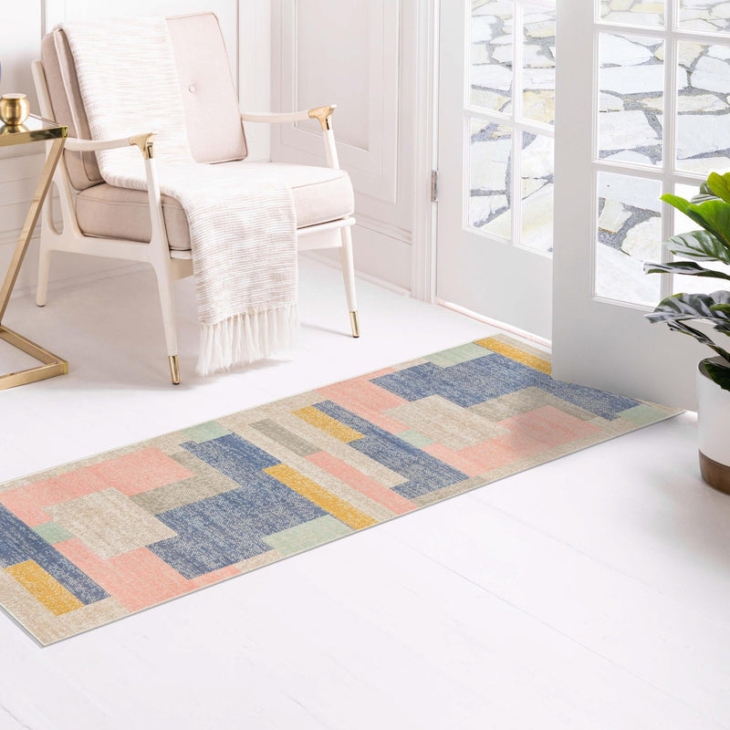 Lagoon Oasis Collection Area Rug - Driftwood Runner Multi lifestyle 74