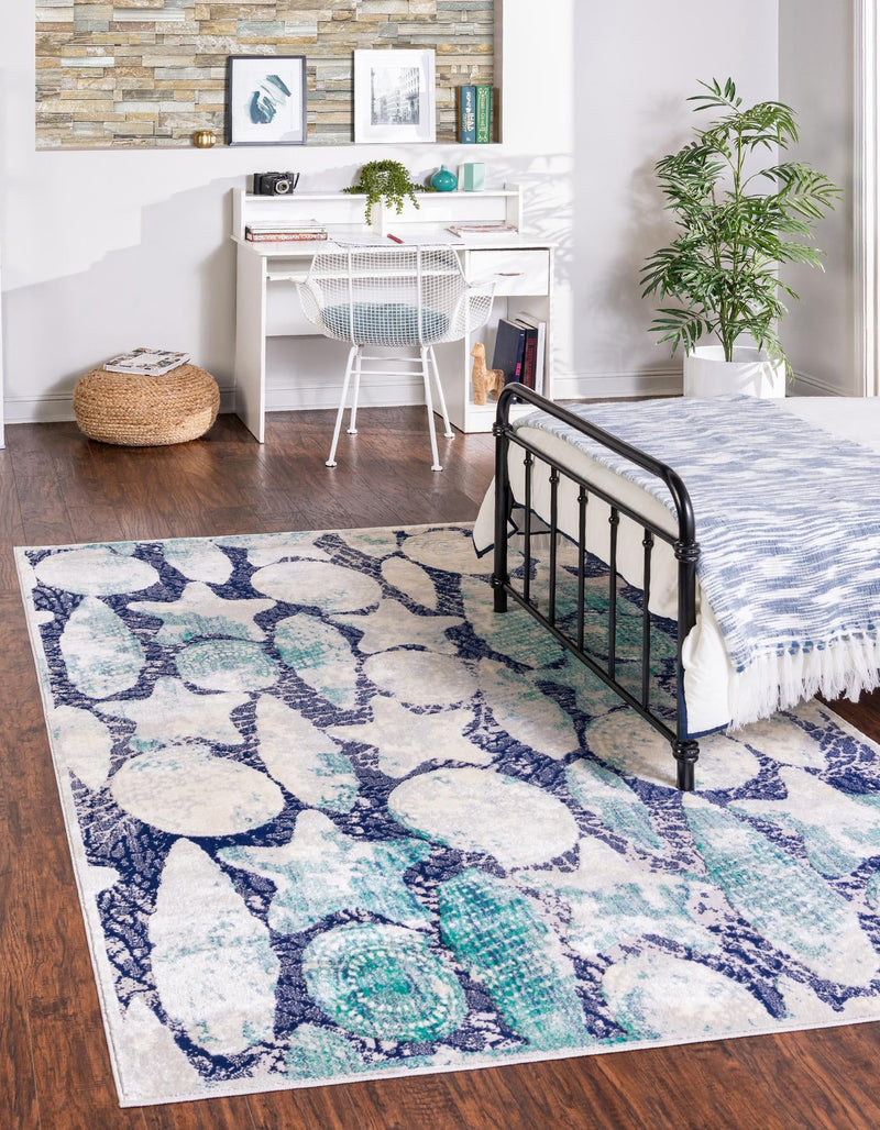 Atlantis Oasis Collection Area Rug - Tropicana Rectangle Blue lifestyle 2