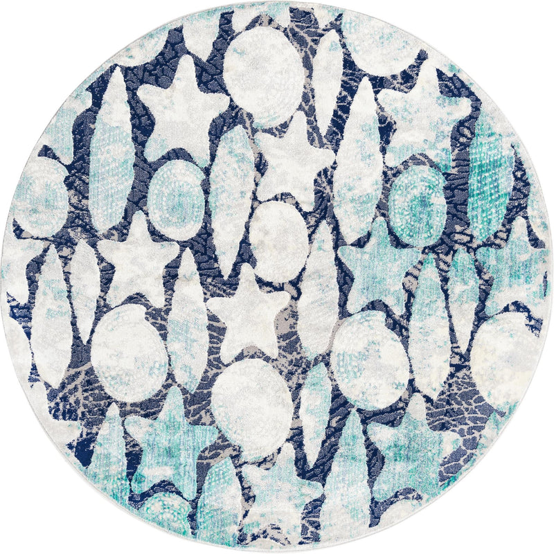 Atlantis Oasis Collection Area Rug - Tropicana Round Blue lifestyle 9