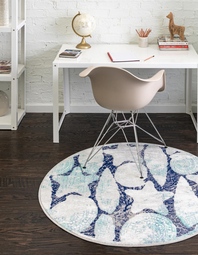 Atlantis Oasis Collection Area Rug - Tropicana Round Blue lifestyle 11