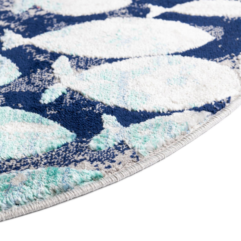 Atlantis Oasis Collection Area Rug - Lagoon Round Blue lifestyle 19