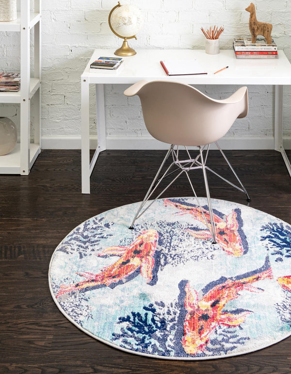 Atlantis Oasis Collection Area Rug - Marina Round Multi lifestyle 11