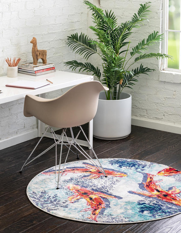 Atlantis Oasis Collection Area Rug - Marina Round Multi lifestyle 13