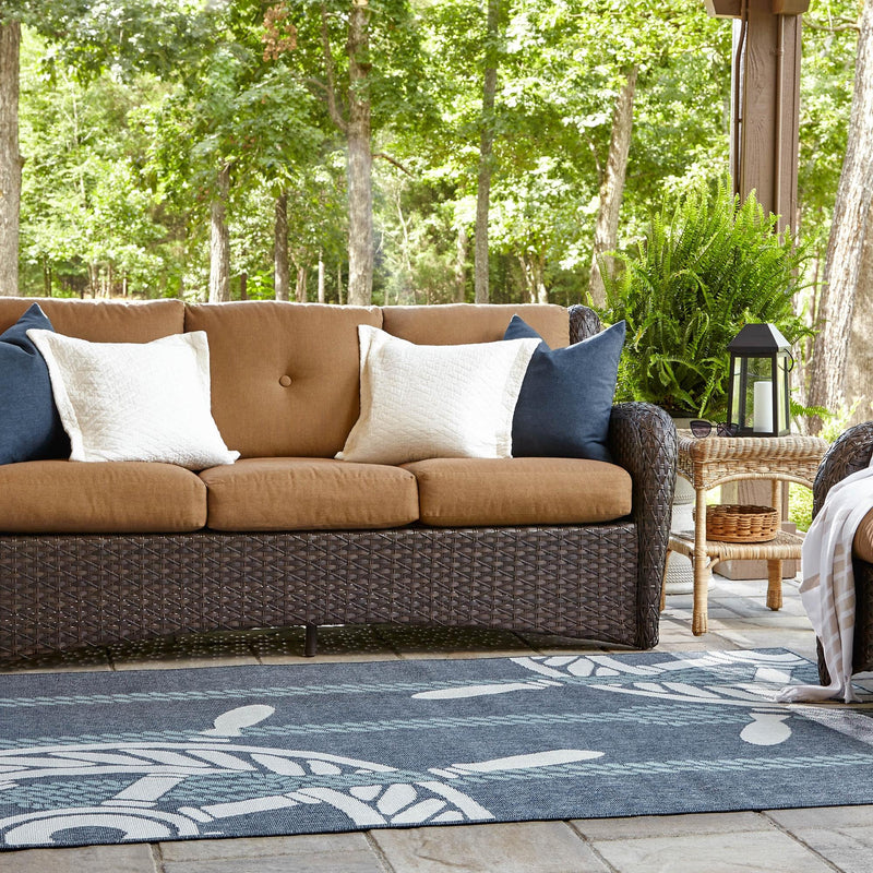 Seaside Haven Rugs Collection Area Rug - Harbor Rectangle Navy Blue lifestyle 10