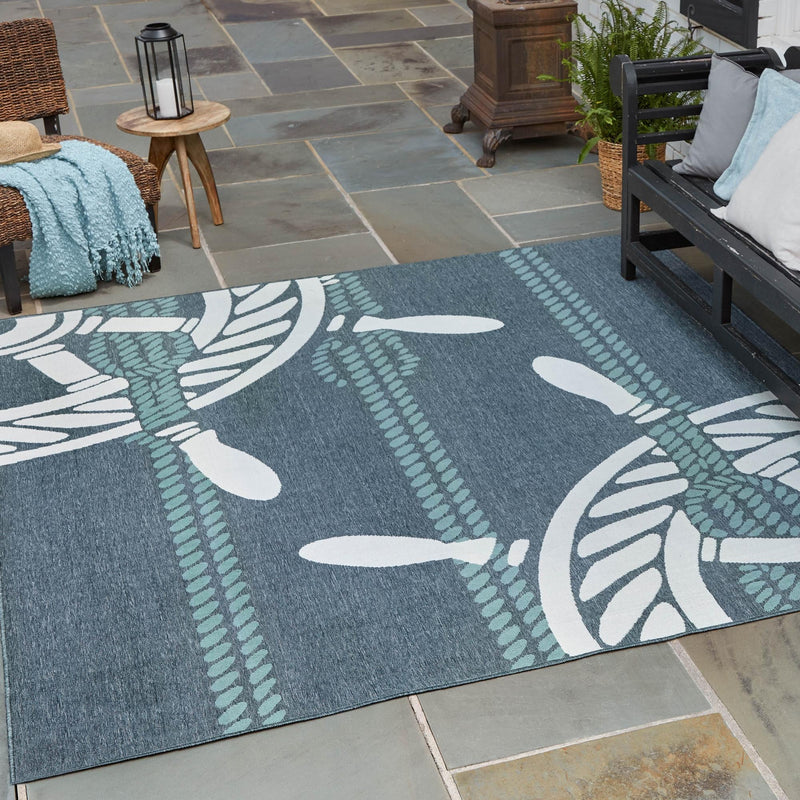 Seaside Haven Rugs Collection Area Rug - Harbor Square Navy Blue lifestyle 34