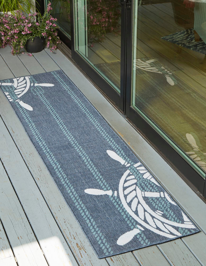 Seaside Haven Rugs Collection Area Rug - Harbor Runner Navy Blue lifestyle 16