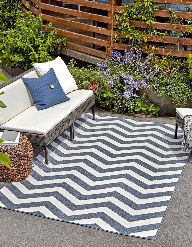 Seaside Haven Rugs Collection Area Rug - Seafarer Rectangle Navy Blue lifestyle 4