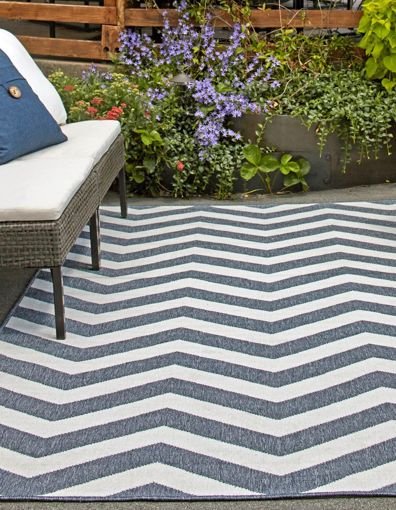 Seaside Haven Rugs Collection Area Rug - Seafarer Rectangle Navy Blue lifestyle 6