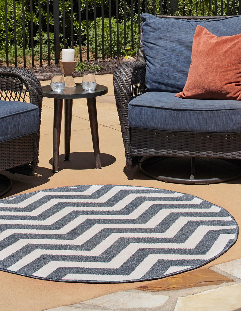 Seaside Haven Rugs Collection Area Rug - Seafarer Round Navy Blue lifestyle 33
