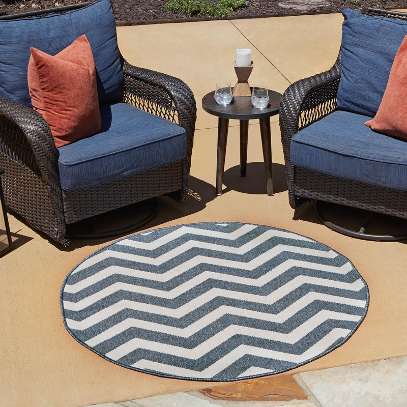 Seaside Haven Rugs Collection Area Rug - Seafarer Round Navy Blue lifestyle 56