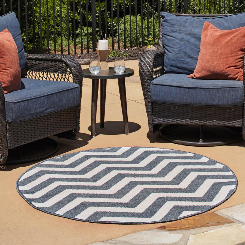 Seaside Haven Rugs Collection Area Rug - Seafarer Round Navy Blue lifestyle 59