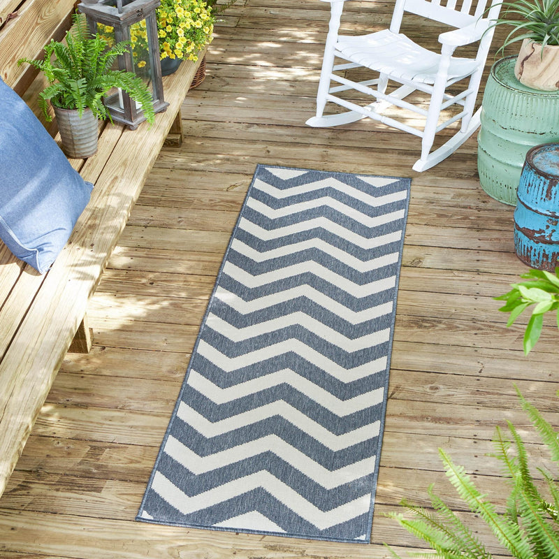 Seaside Haven Rugs Collection Area Rug - Seafarer Runner Navy Blue lifestyle 57