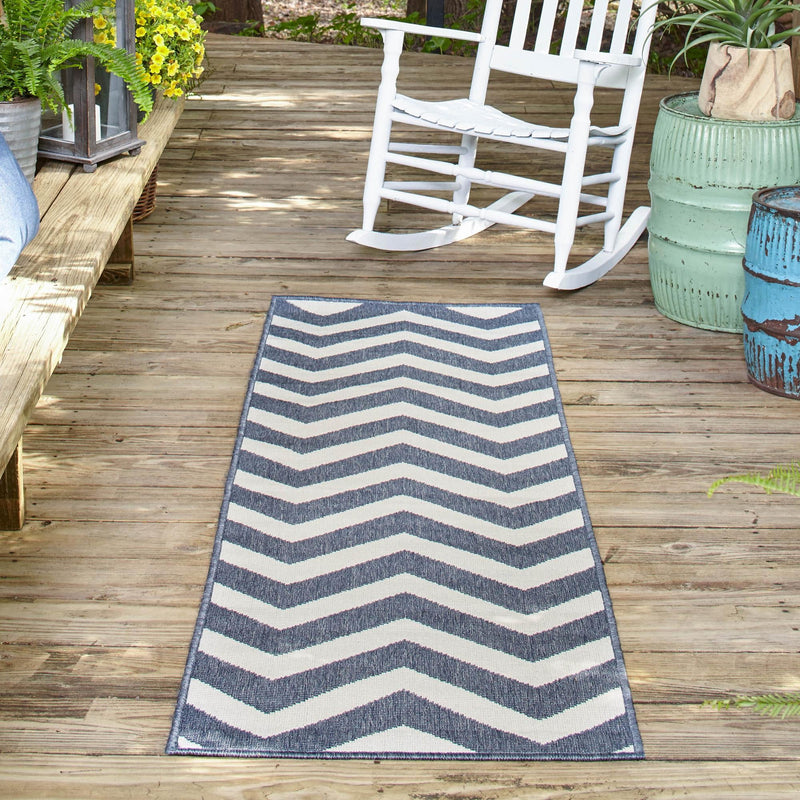 Seaside Haven Rugs Collection Area Rug - Seafarer Runner Navy Blue lifestyle 60