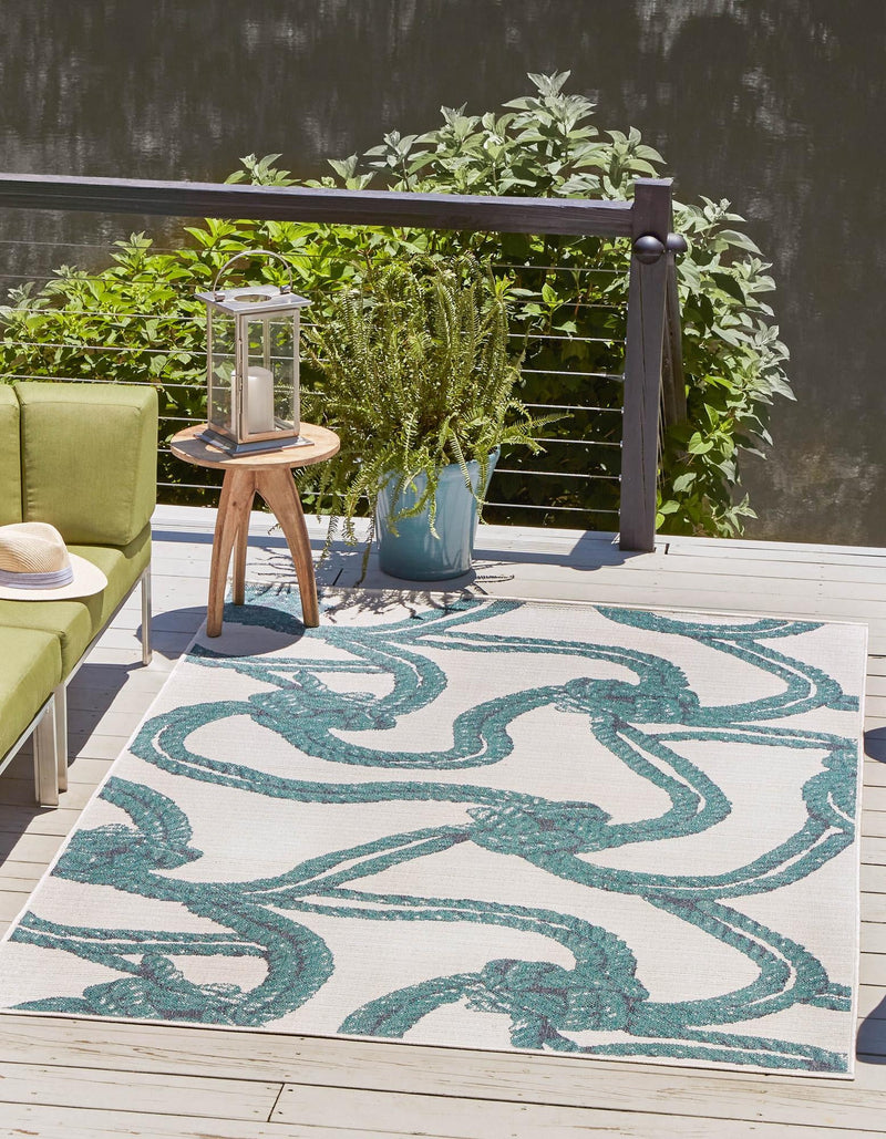 Seaside Haven Rugs Collection Area Rug - Boardwalk Rectangle Ivory lifestyle 2