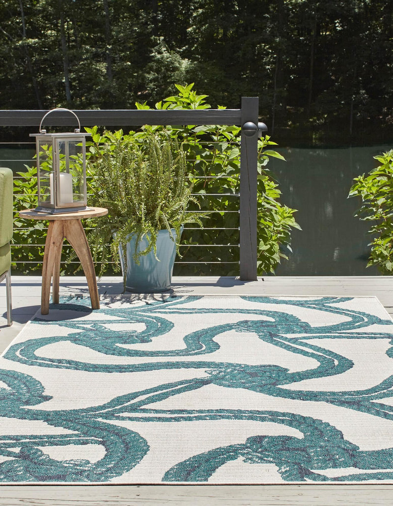 Seaside Haven Rugs Collection Area Rug - Boardwalk Rectangle Ivory lifestyle 3