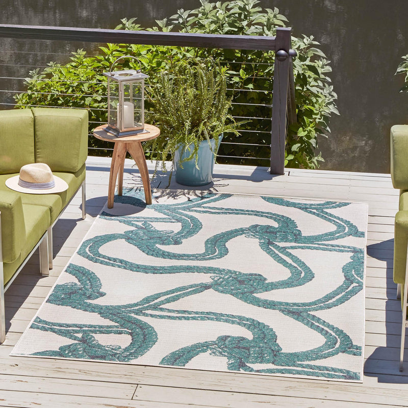 Seaside Haven Rugs Collection Area Rug - Boardwalk Rectangle Ivory lifestyle 9