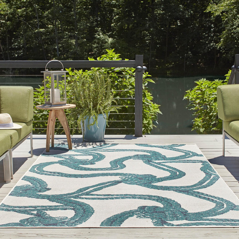 Seaside Haven Rugs Collection Area Rug - Boardwalk Rectangle Ivory lifestyle 10