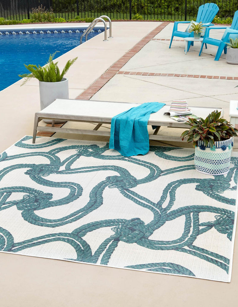 Seaside Haven Rugs Collection Area Rug - Boardwalk Square Ivory lifestyle 15