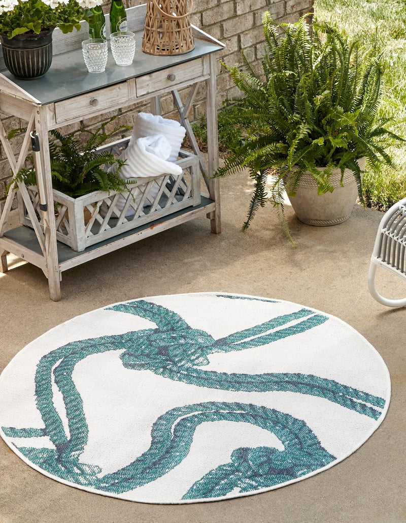 Seaside Haven Rugs Collection Area Rug - Boardwalk Round Ivory lifestyle 16