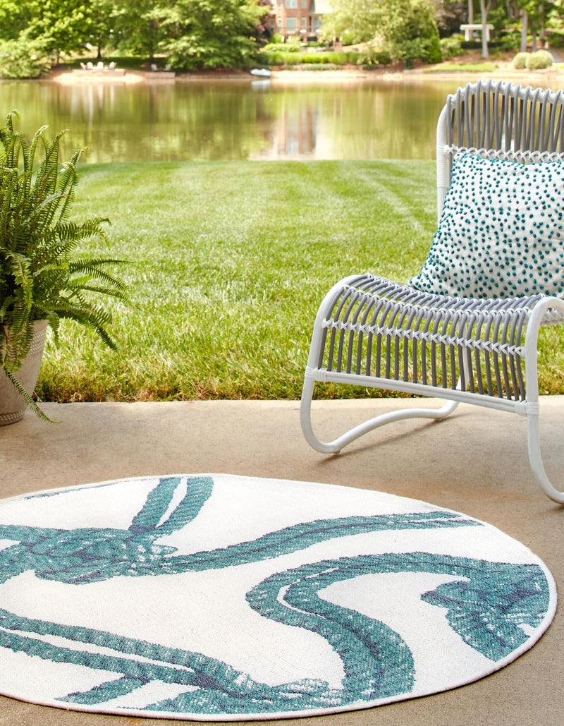 Seaside Haven Rugs Collection Area Rug - Boardwalk Round Ivory lifestyle 20