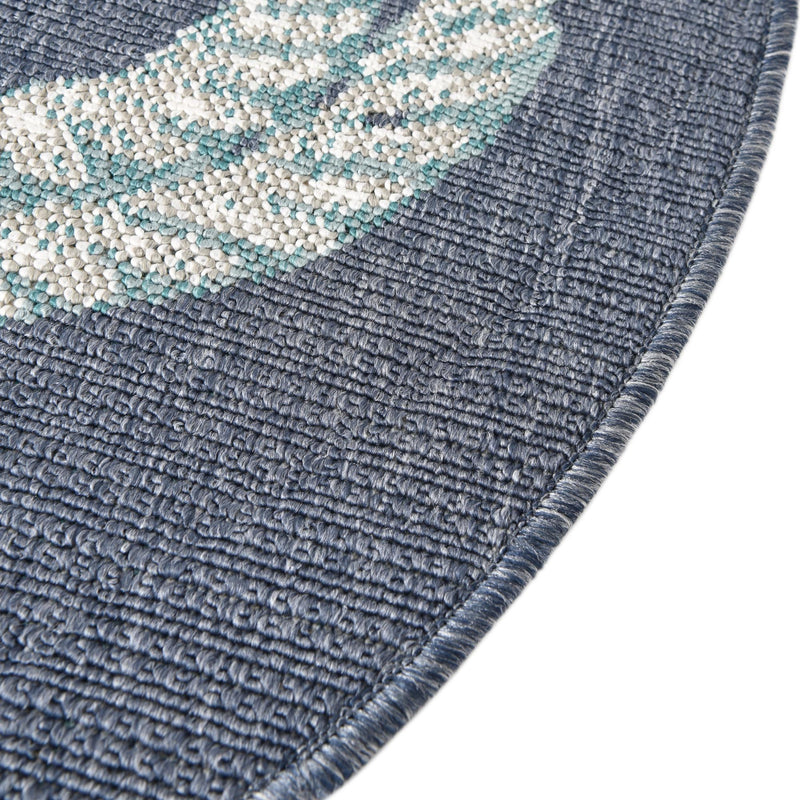 Seaside Haven Rugs Collection Area Rug - Boardwalk Round Navy Blue lifestyle 37
