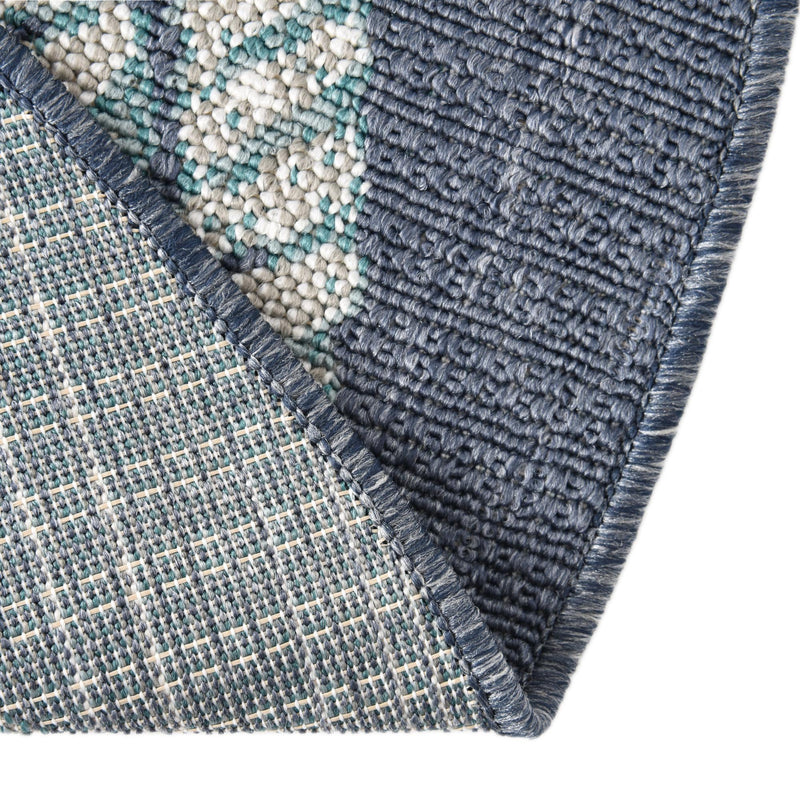 Seaside Haven Rugs Collection Area Rug - Boardwalk Round Navy Blue lifestyle 42
