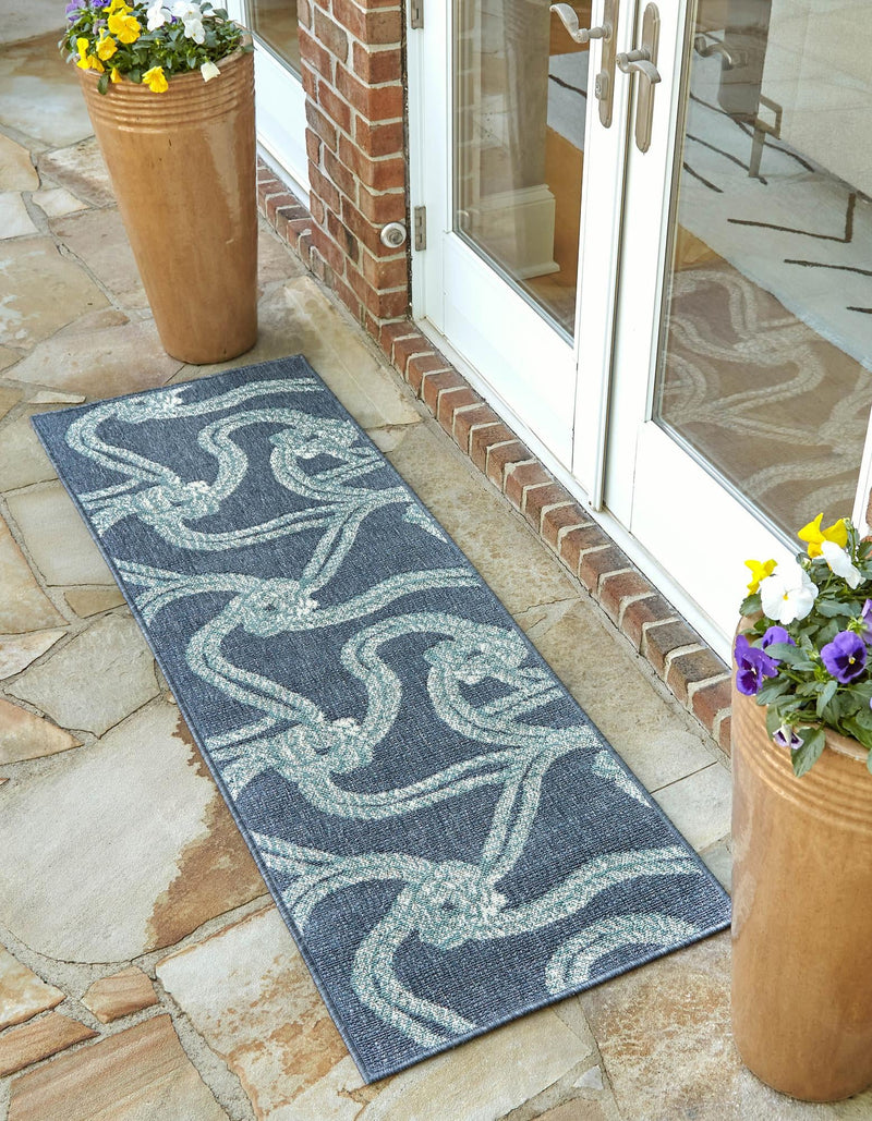 Seaside Haven Rugs Collection Area Rug - Boardwalk Runner Navy Blue lifestyle 18