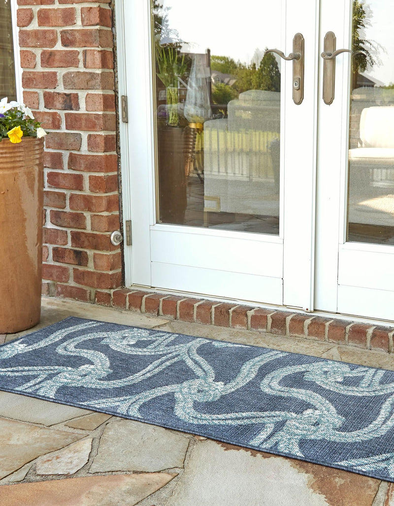 Seaside Haven Rugs Collection Area Rug - Boardwalk Runner Navy Blue lifestyle 22