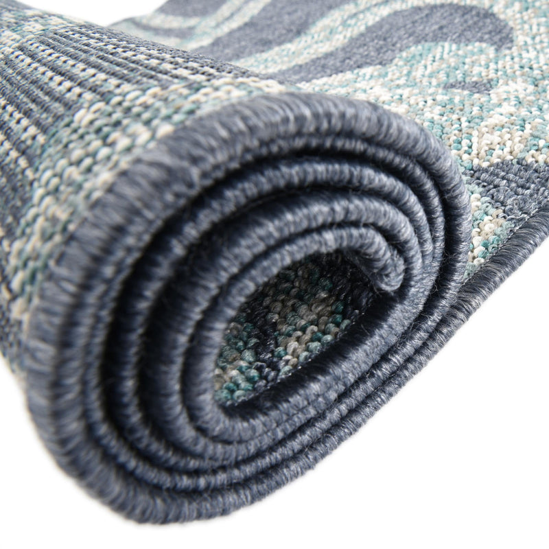 Seaside Haven Rugs Collection Area Rug - Boardwalk Runner Navy Blue lifestyle 45