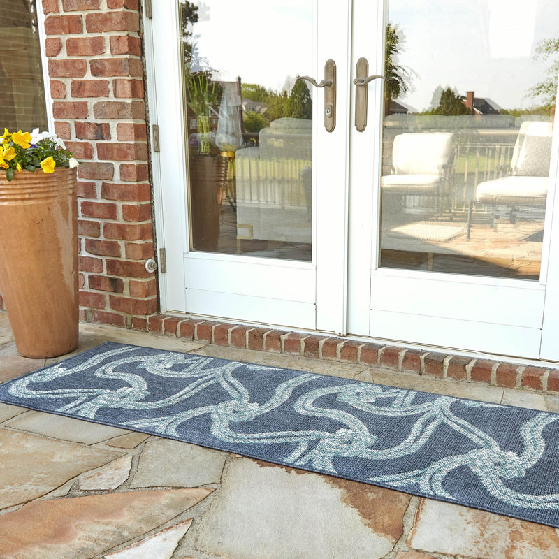 Seaside Haven Rugs Collection Area Rug - Boardwalk Runner Navy Blue lifestyle 53