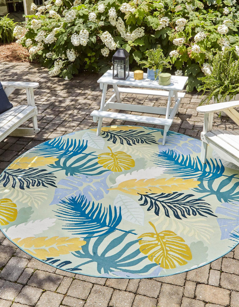 Garden Terrace Escape Collection Area Rug - Sunkiss Round Multi lifestyle 15