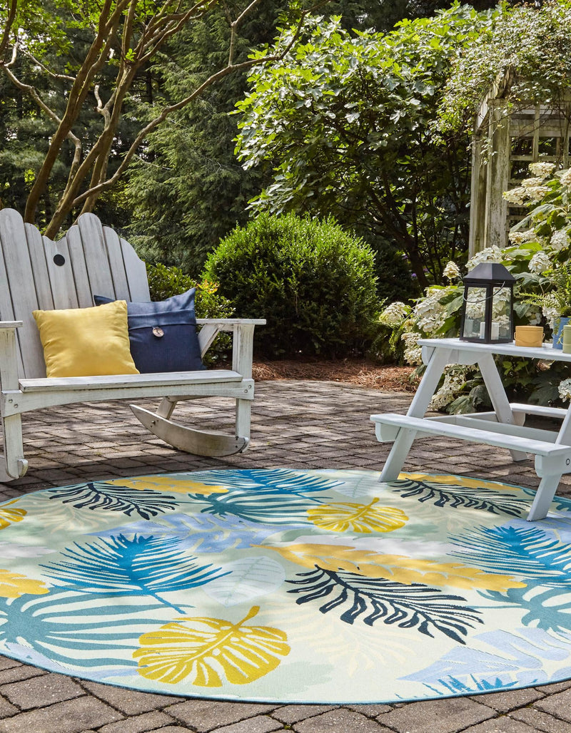 Garden Terrace Escape Collection Area Rug - Sunkiss Round Multi lifestyle 18