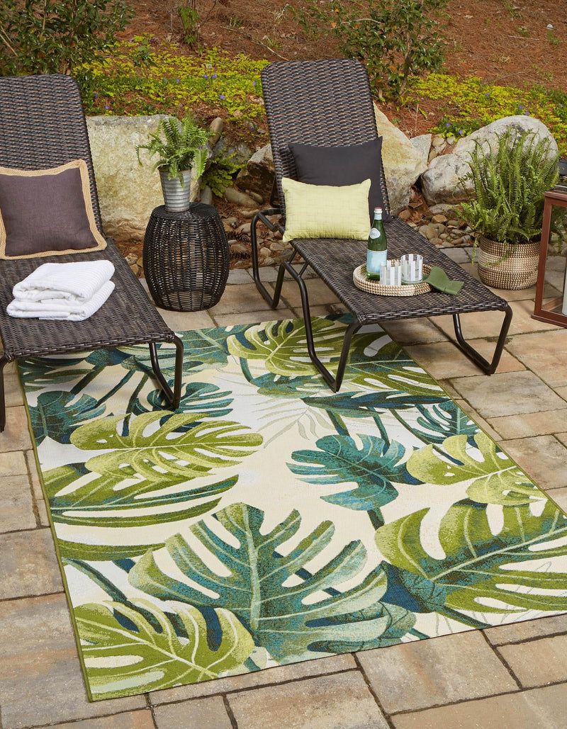 Garden Terrace Escape Collection Area Rug - Ivy Rectangle Green lifestyle 2